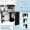 Corner Desk, 90 Degrees Triangle Corner Computer Desk for Small Space, Bedroom Corner Makeup Vanity Desk with Storage S 5