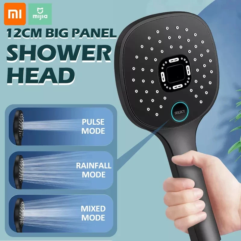 Xiaomi Mijia Cabezal De Ducha Alta Presión 3 Modos – Ahorro De Agua Con Acabado Mate Plateado