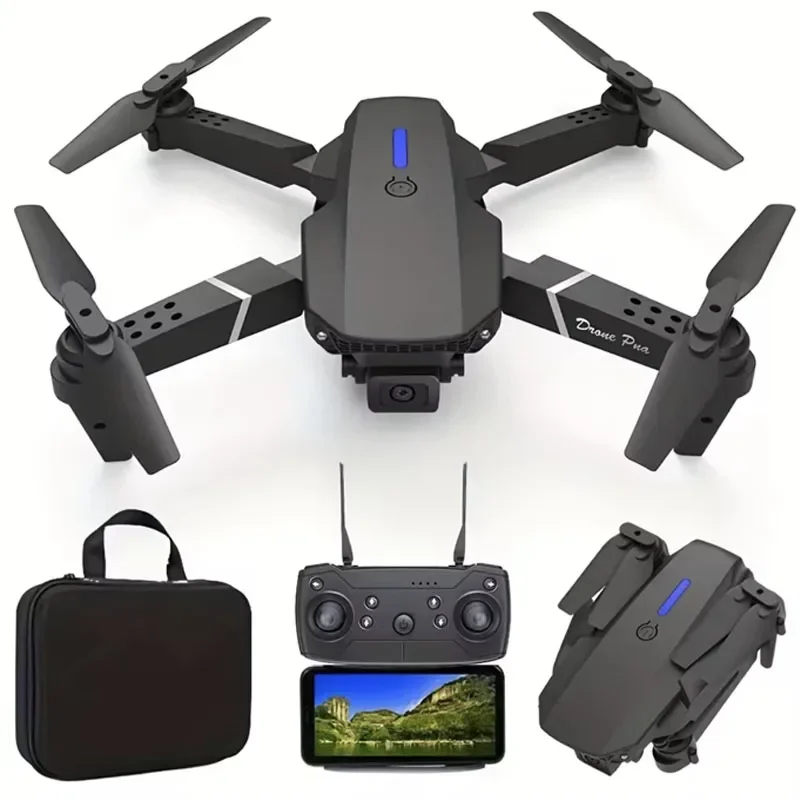 S492b8c94ad2548de8a544c78db4f44371 New E88Pro RC Drone 4K Professinal With 1080P Wide Angle Dual HD Camera Foldable RC Helicopter WIFI FPV Height Hold Apron Sell