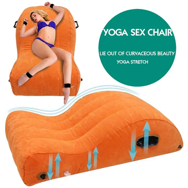 

S Shape Lumbar Cushion Seat Yoga Pilates Sofa Air Mattress Inflatable Flocking Furniture Portable Fun Bed Recliner Lounge