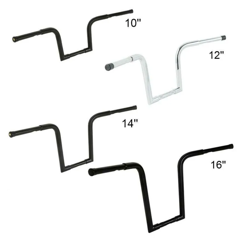 

Motorcycle 10"/12"/14"/16"/18'' Rise 1-1/4" Ape Hanger Bar Handlebar FAT Handlebars For Harley Softail Sportster XL FLST FXST