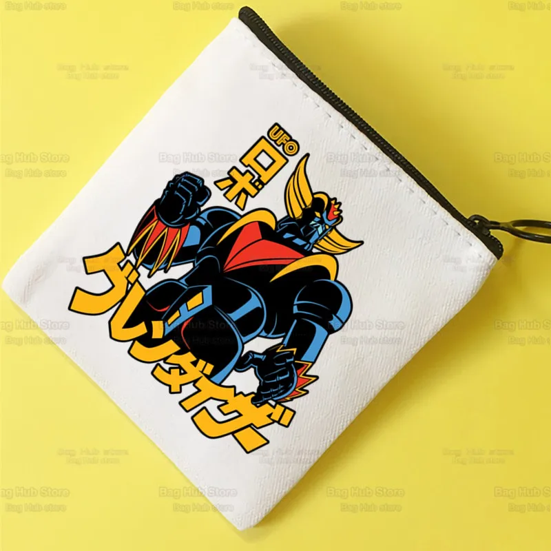 

Goldorak Simple Canvas Nostalgia Goldrake Coin Purse Cute Cartoon Key Case Lady Grendizer UFO Space Robot Bag Coin Storage Bag