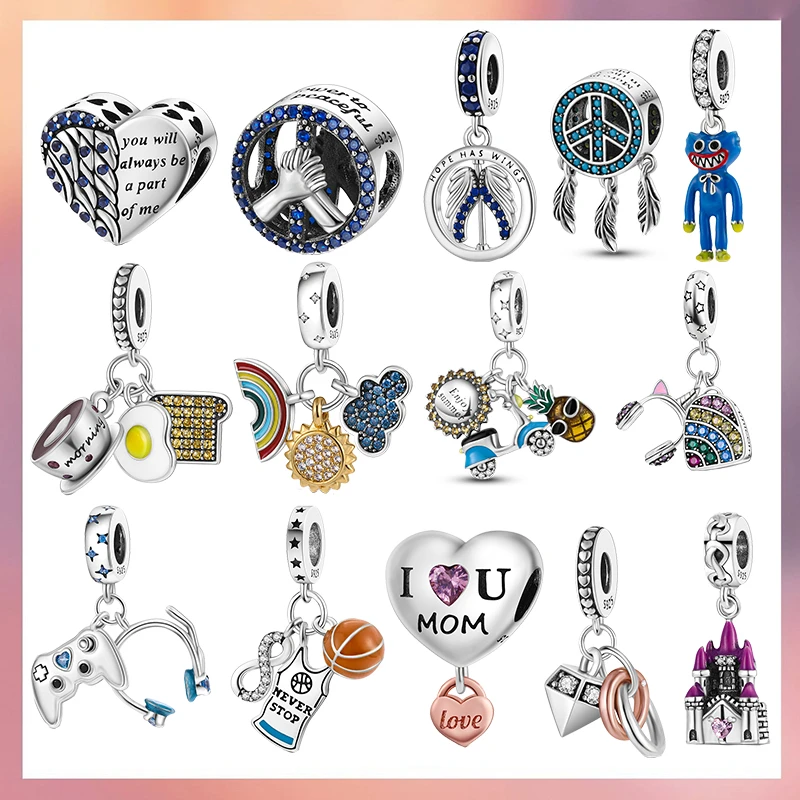 Charm Silver 925 Beads Love Mom Heart Pendant For Pandora Charms Bracelet Original Design Friendship Jewelry| | - AliExpress