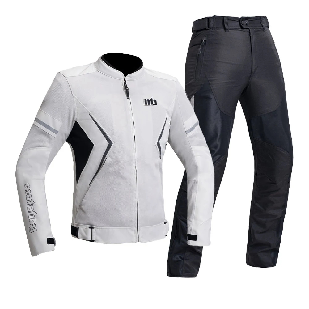 

New Motorcycle Jacket Breathable Men Moto Jacket+pants Motocross Suit Touring Motorbike Riding Set Protective Gear