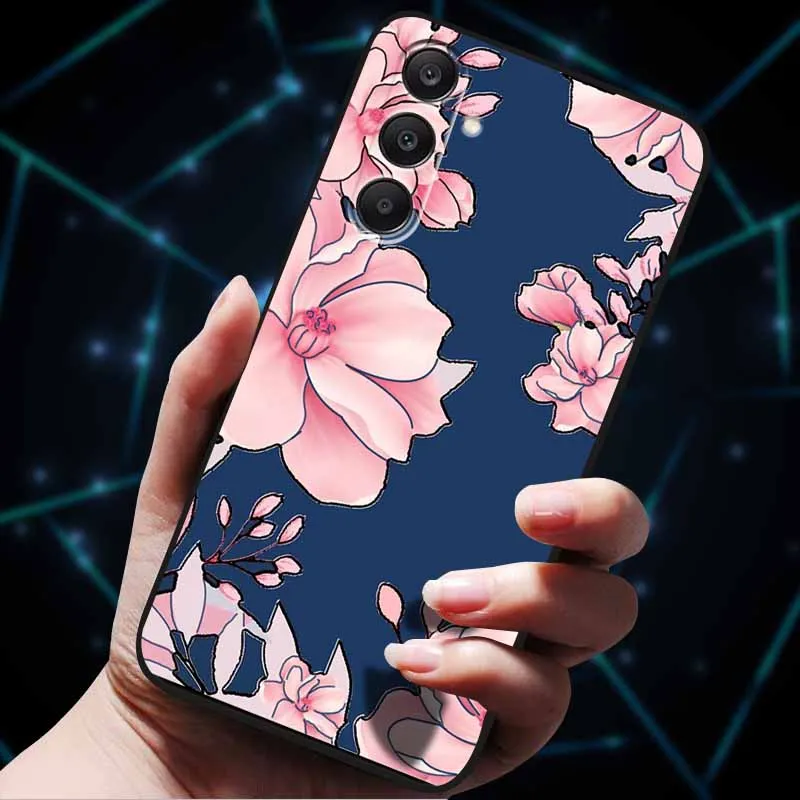3D Floral Embossed Soft Silicone Phone Case - Elegant Back Cover Shell