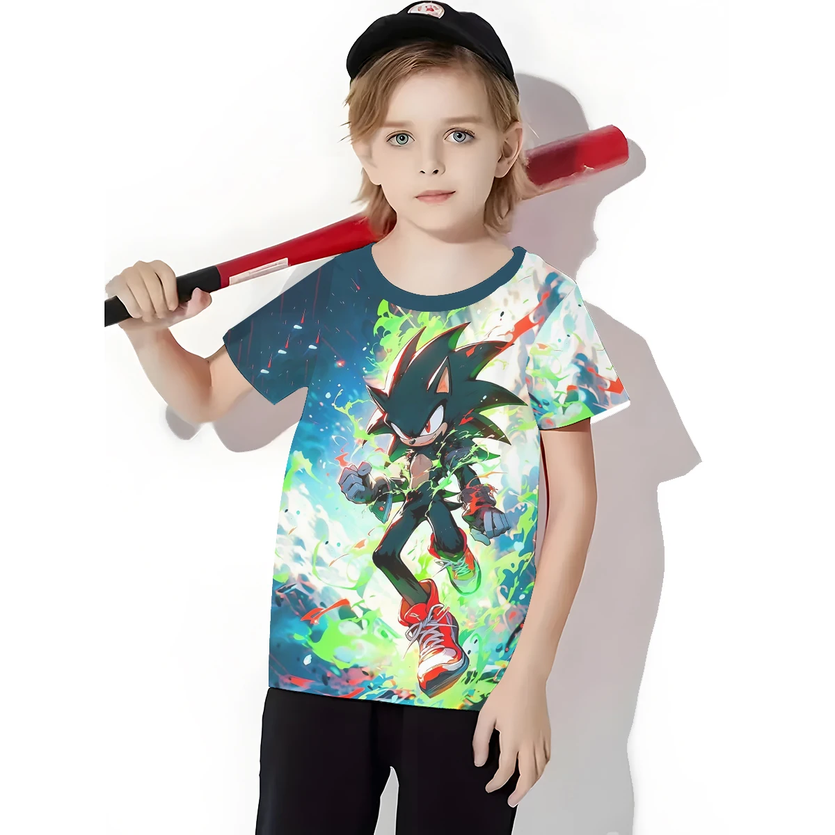 3D Print Cute Cartoon Baby Clothing 5 to 14 Years Male Outdoor Clothes for-S-sonics-Children Boy Girl Child T-Shirt Top Shirts 5