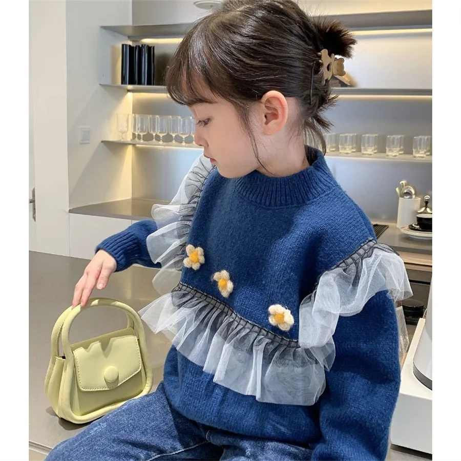 

Children Baby Loose Sweater Knitted Autum Winter Baby Girl Clothes Round Neck Kid Toddler Girl Pullover Baby Outerwear
