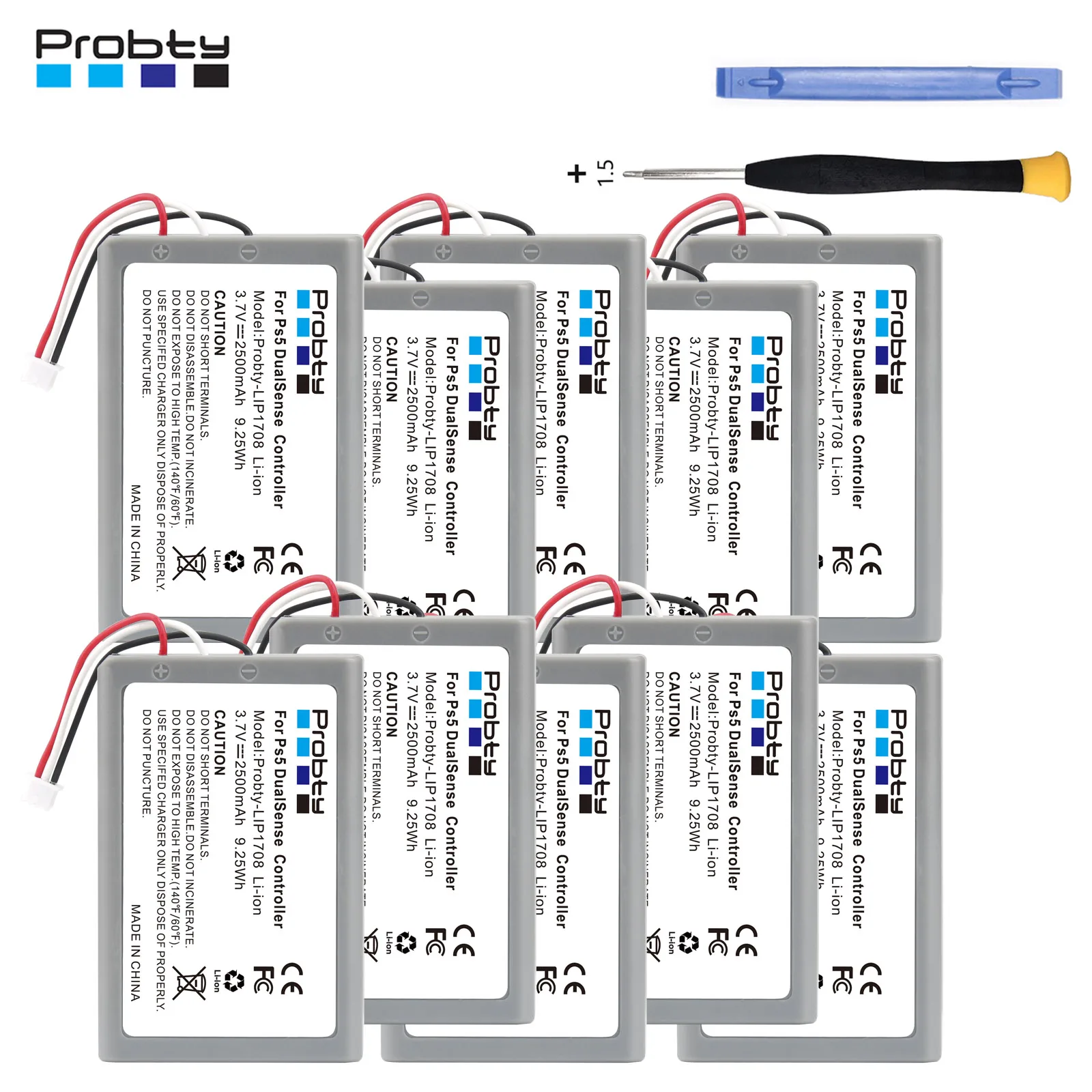 10 Pcs Lip1078 Ps5 Batteria Di Ricambio 2500Mah Per Controller Wireless Sony Ps5 Dualsense Cfi-Zct1W