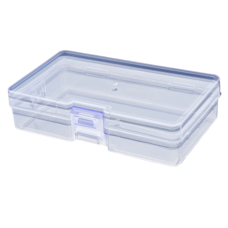 50 pezzi Scatola di plastica trasparente con coperchio, piccolo astuccio con cerniere, mini contenitore con chiusura a scatto per piccole perline