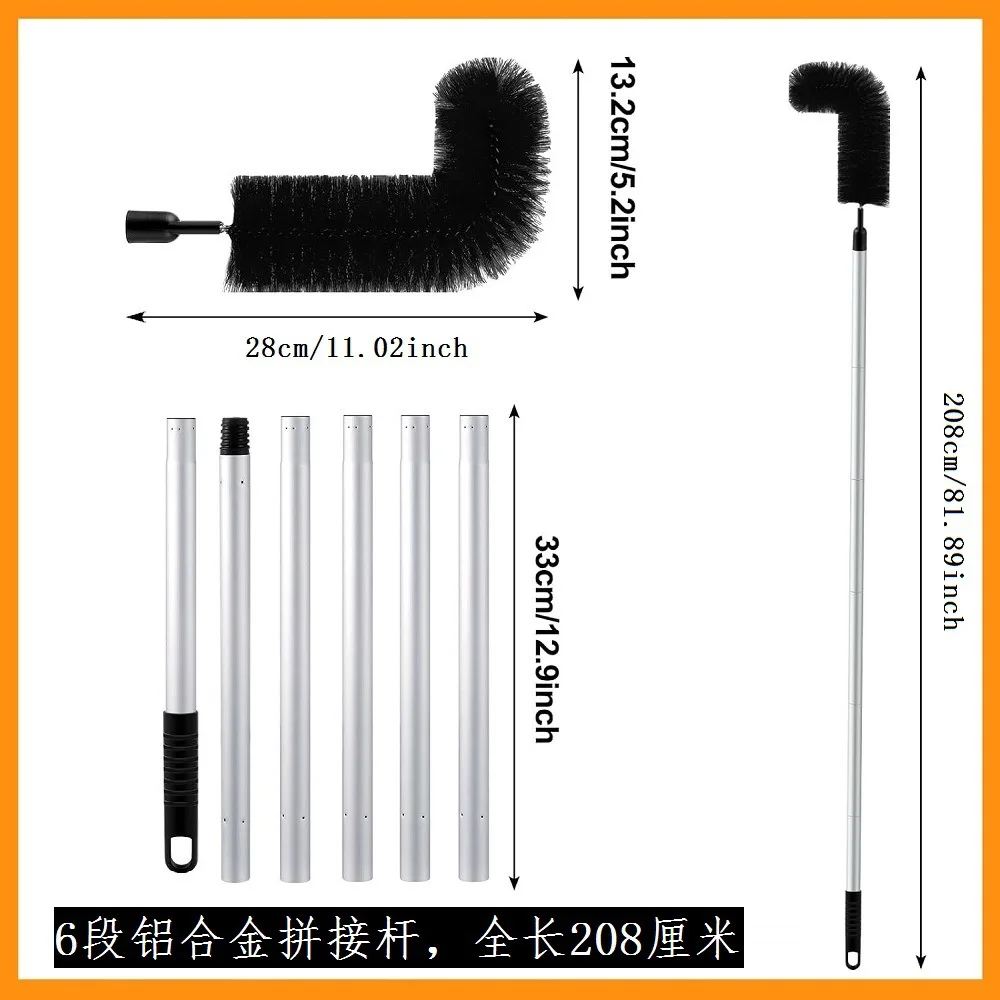 Gutter Cleaning Tool Adjustable Gutter Cleaner Detachable Drain Cleaning Tool Multi Tubes Stainless Steel for Leaves and Debris