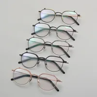 Откидная крышка S-400T, японский стиль, ацетат, чистый титан, овальная оправа для очков, оправа для бровей, мужские сверхлегкие очки — изображение 6