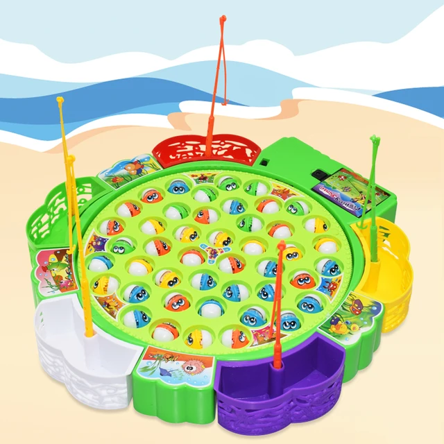 Children's Rotary Fishing Toys Electric Fishing Games Music Fish