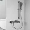 Grey/White Brass Bathroom Bathtub Faucet Waterfall Handheld Shower Set Wall-mounted Hot And Cold Mixed Water Bath Faucet 2