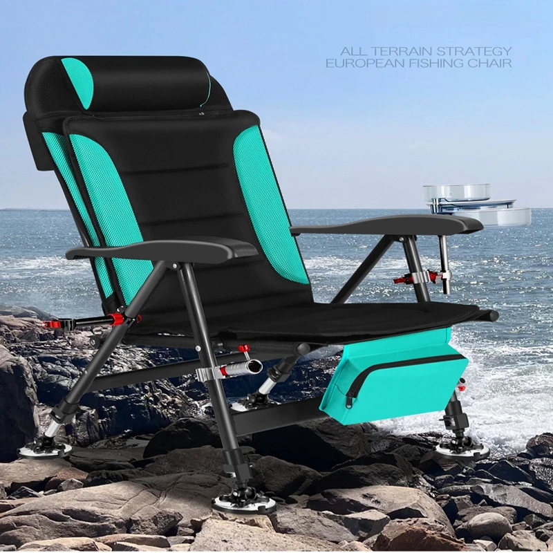 Fishing Chair New Reclining Folding Portable European Style Fishing Chair All Terrain Multifunctional Stool Outdoor