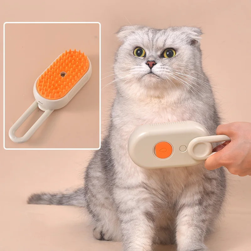 

3 in 1 Electric Cat Hair Brush with Spray Cat Dog Steamy Brushes for Massage Pet Grooming Comb Hair Removal Combs Cat Accessory