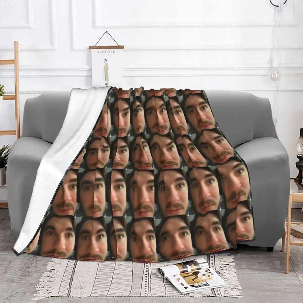 Jschlatt Game Blanket Cartoon Flannel Funny Warm Throw Blankets for Chair Covering Sofa Spring/Autumn 2