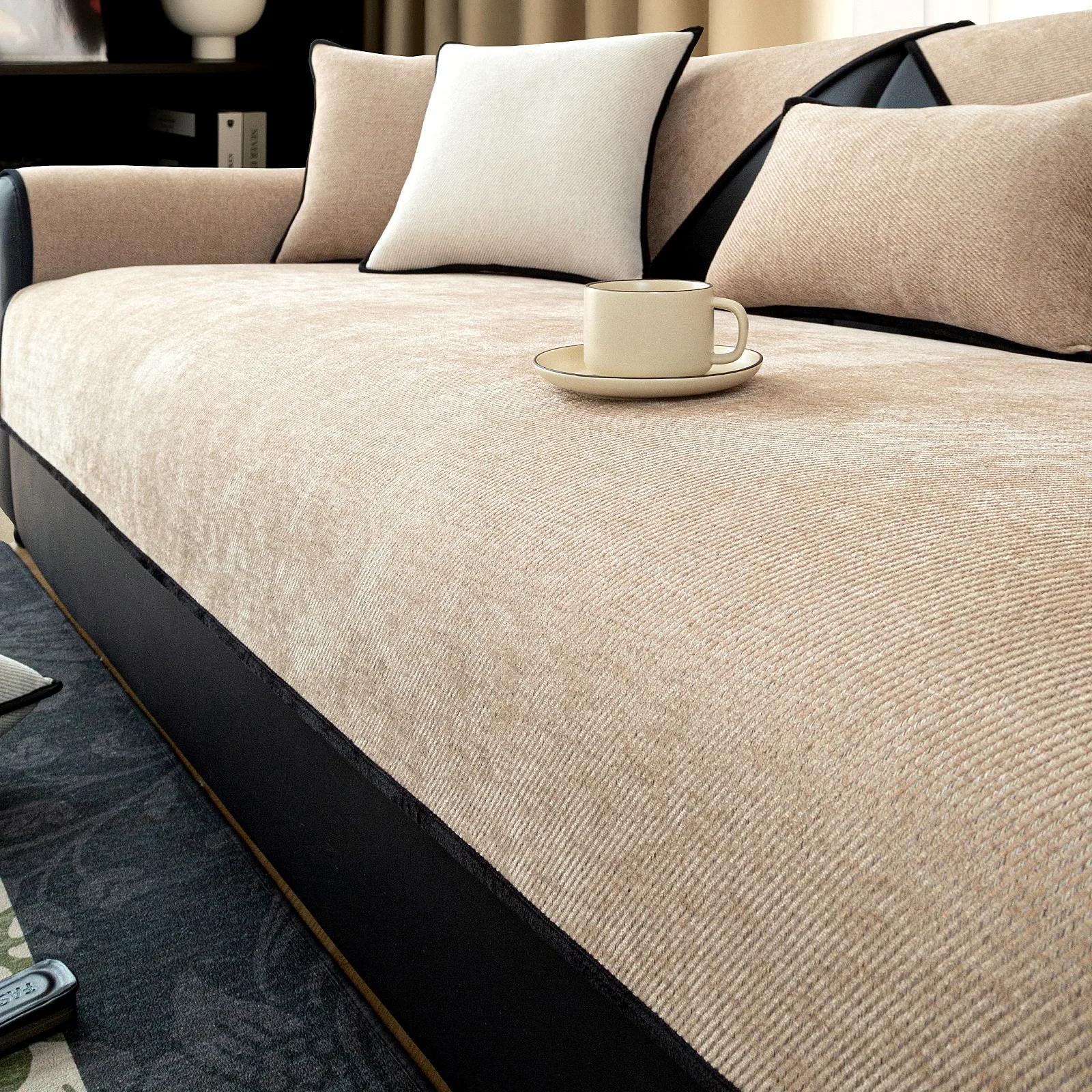 Minimalist Twill Solid Chenille Sofa Cover for All Seasons Living Room Non-slip Sofa Seat Cover Couch Slipcover, Sofa Towel 6