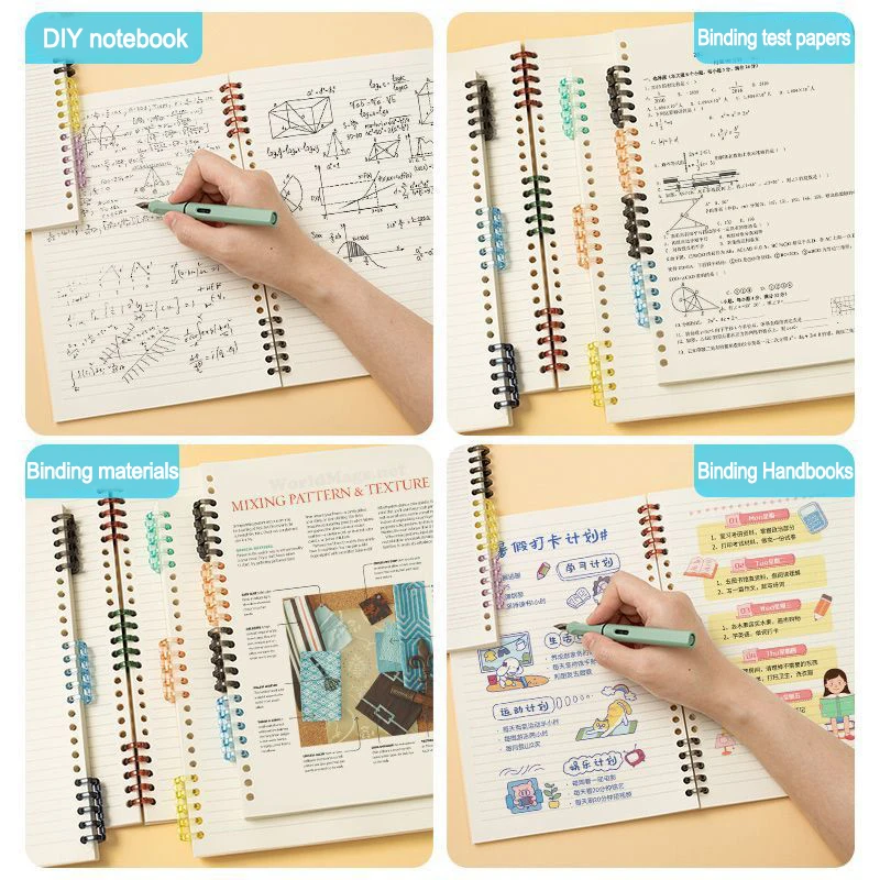 【W】20개 바인더 버클 루즈리프 북 액세서리 바인딩 링 버클 5홀 편안하지 않은 느낌이 아닌 수제 DIY 펀치 루즈리프