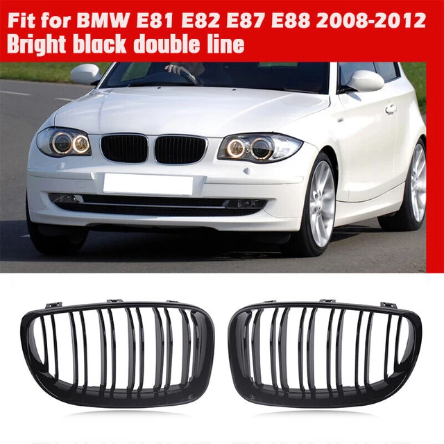 Sostituzione della griglia della griglia della doppia linea del rene  anteriore per BMW E81 E82 E87 E88 1 serie 2007-2013 nero lucido 2 linee  griglie da corsa - AliExpress