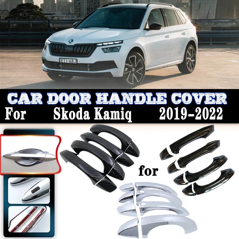 

For Skoda Kamiq 2019 2020 2021 2022 Car Door Handle Luxurious Covers Exterior Scratch Anti-rust Protective Decor Car Accessories