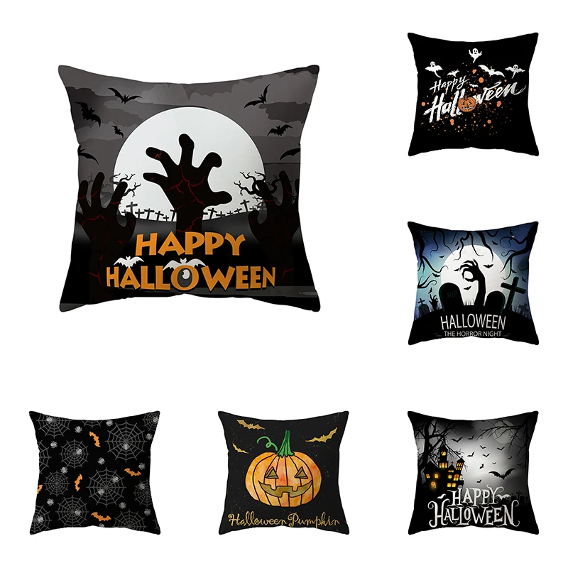 

Pumpkin Collection Halloween Theme Pillow Cover Sofa Cushion Holiday Gift Party Decoration Home Decor