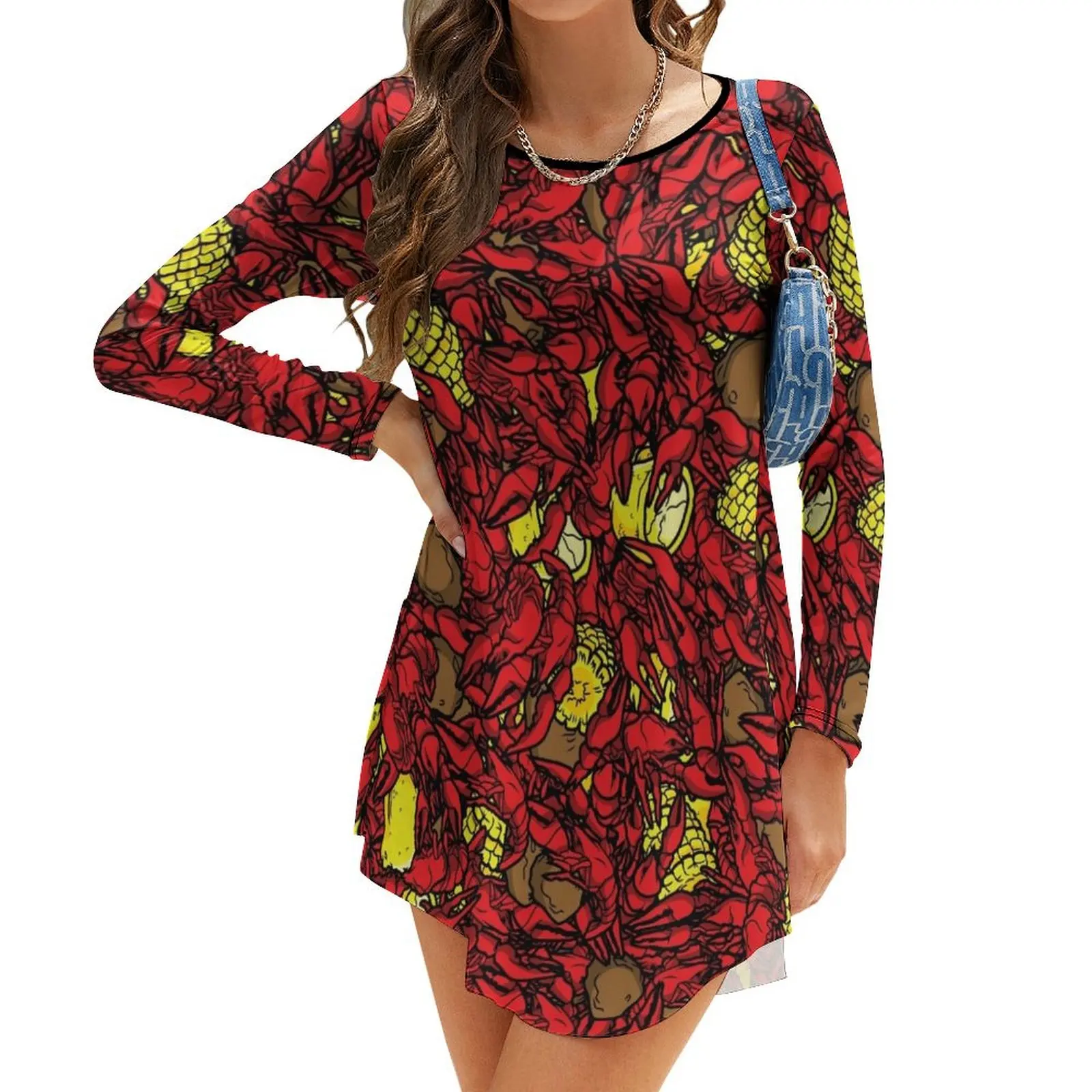 

Crawfish Full Long-Sleeve Dress Dresses gala Prom gown