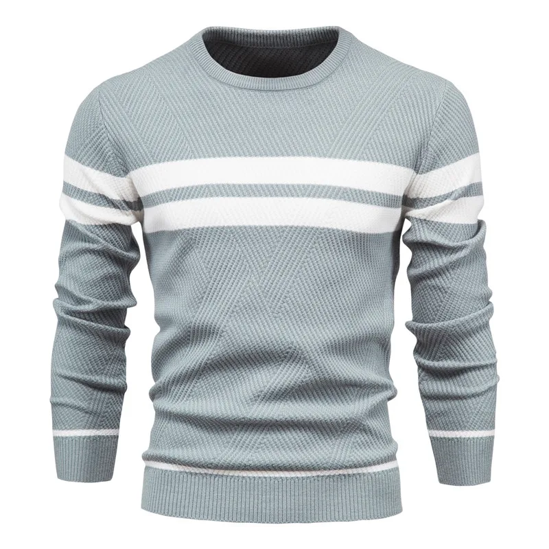 

Pullover Men's Casual Striped Round Neck Sweater Spring Autumn Warm Men's Sweater High Quality Pullover Men's Sweater