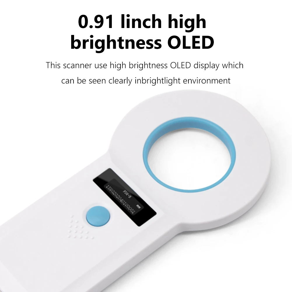 RFID Animal Reader 134.2Khz/125Khz Pet ID Scanner EMID FDX-B Microchip Tag Registration For Cow Fish Dog Cat Pet ID Scanner