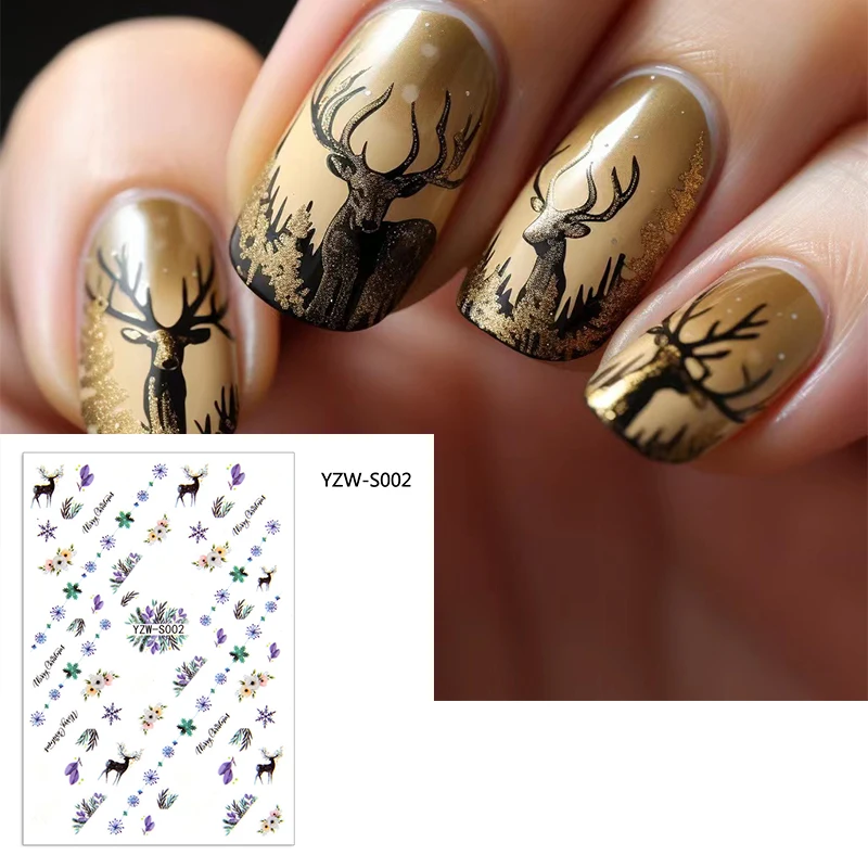 

2023 NEWing Christmas Nail Sticker Penguin/ Santa/Deer Sliders Snowflakes Decal Tattoo Best Christmas Nail Sticker in 2023