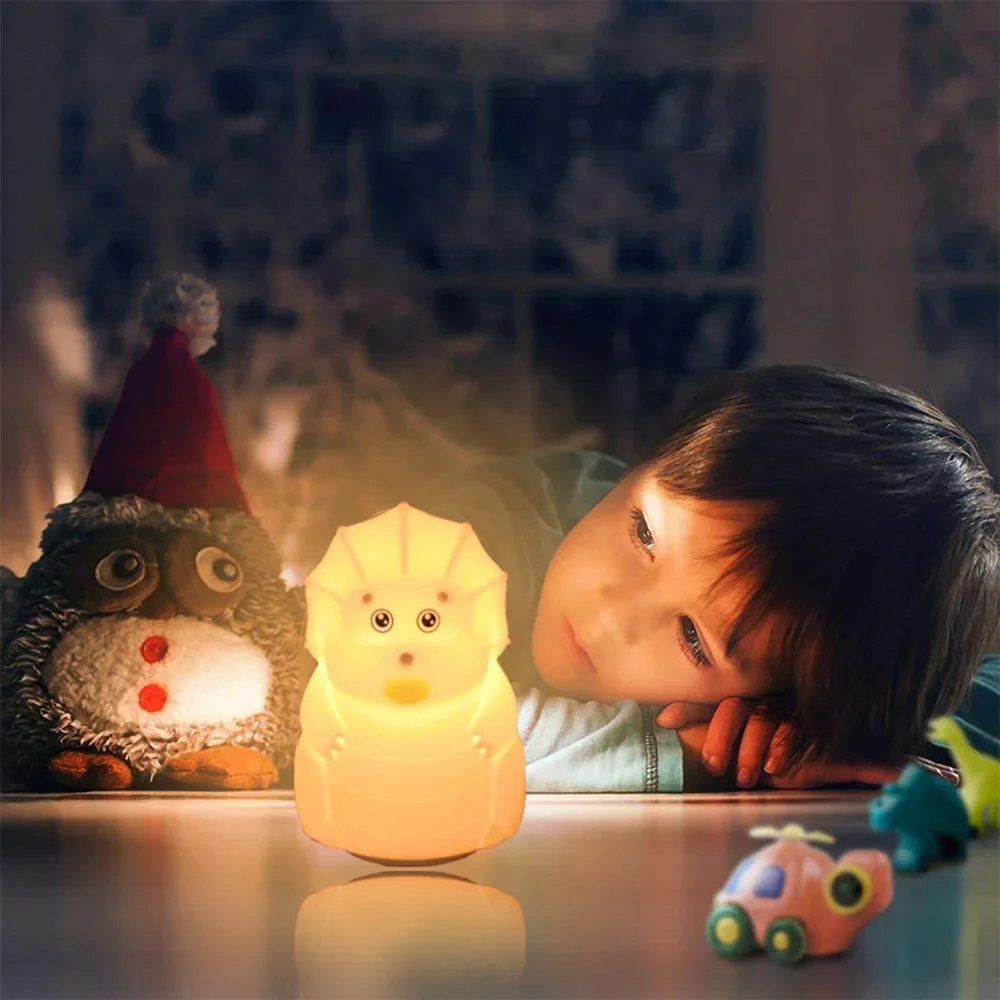 Cute Night Light Dinosaur Desk Lamp USB Charge Animal Night Lamp Cartoon Dinosaur Lamp Baby Sleeping Kid New Year Christmas Gift 6