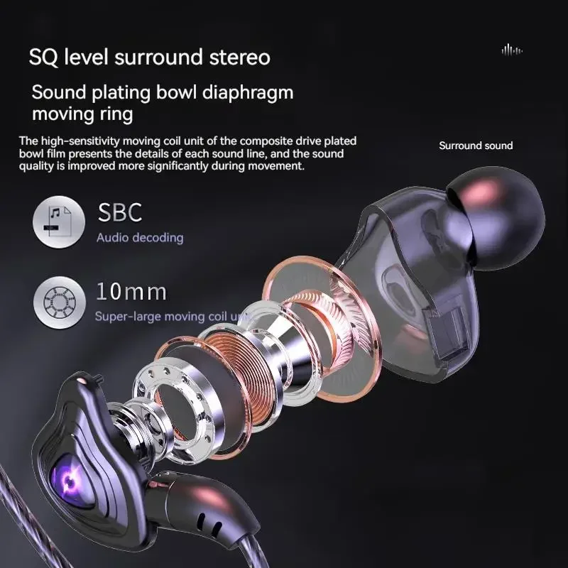 EARDECO S20 3.5mm Wired Earphone HiFi Sound Quality Wired Headphones in Ear Earbuds Noise Reduction Sport Headphone Headset with Mic - Image 4