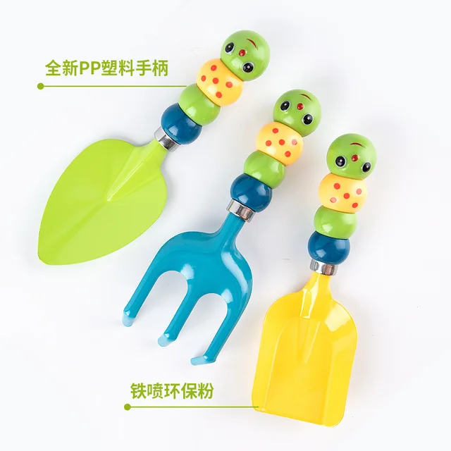 Gyermekkerti Ásó Kertészeti Szerszámok Műanyag Beach Rake Garden Tree Caterpillar Kert Spatula Készlet - Image 3