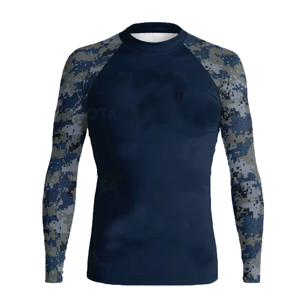 Surfing Beach T-Shirts Swimsuit Rash Guard Long Sleeve Surfing Tight Shirts Water Sports Beach UV Protection Swimwear for Men