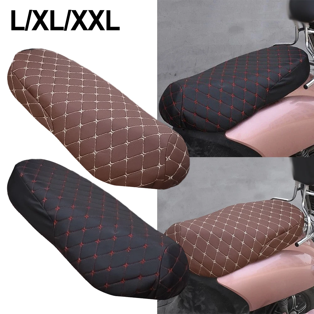 Motorcycle Seat Cover Leather Cover Breathable Anti-slip Pad Scooter Cushion Protector Waterproof Anti-skid Seat Protection