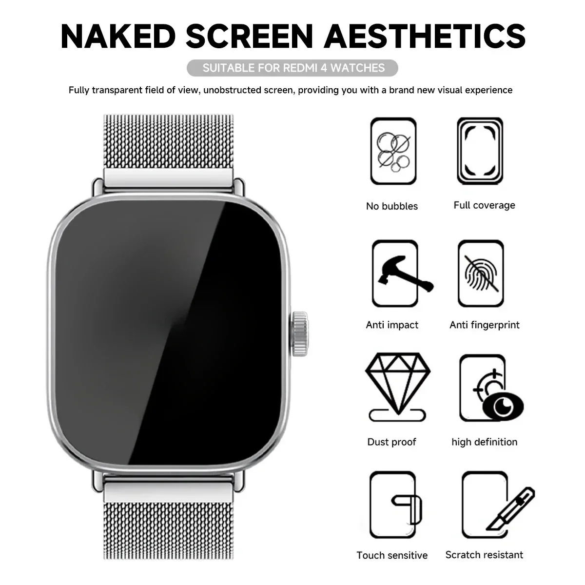 Premium Tempered Glass Screen Protector for Smartwatches - Easy Installation, Superior Protection