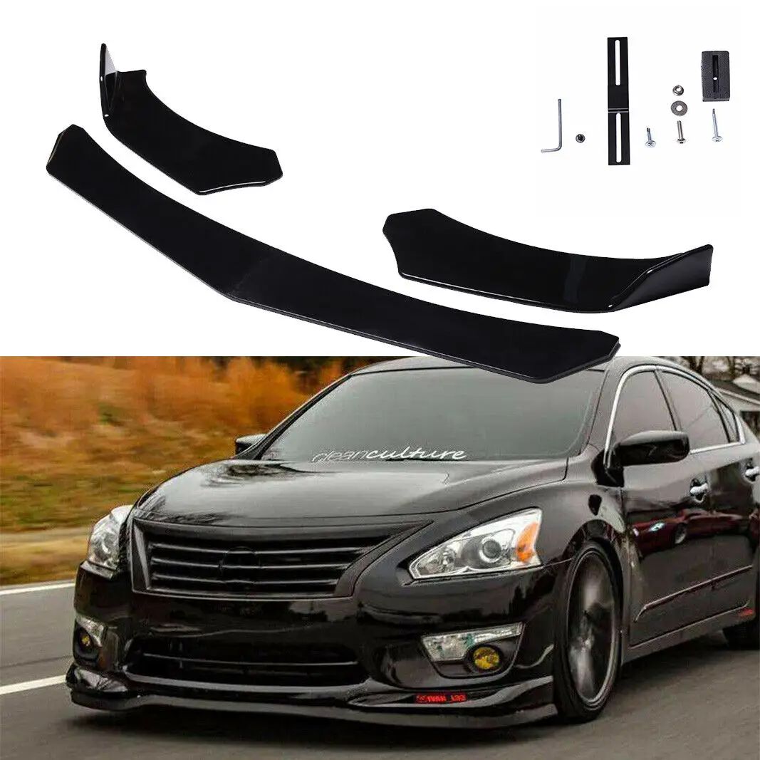 

Car Front Bumper Lip Splitter For Nissan Altima 08-20 Gloss Front Bumper Chin Lip Spoiler Splitter Body Kits