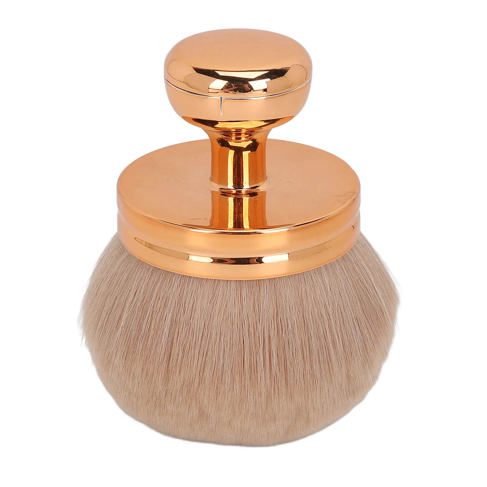 

Electroplated Handle Mushroom Head Makeup Brush Soft Bristles Loose Powder Brush Portable Brush for Daily Travel Party