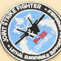 2Pcs Fighter Airbone USA Air Force F35 Lightning II Embroidery Patch Iron on Applique Sewing Accessories Patchwork Fabric DIY - Image 4