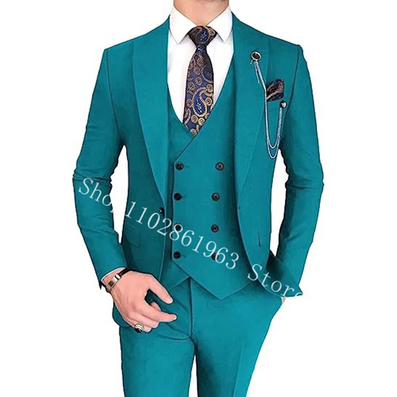 2023 Tailor Made Men Suits Slim Fit Peak Lapel 3 Pieces Best Men Groom Tuexdos For Wedding Blazer+Vest+Pants Costume Homme