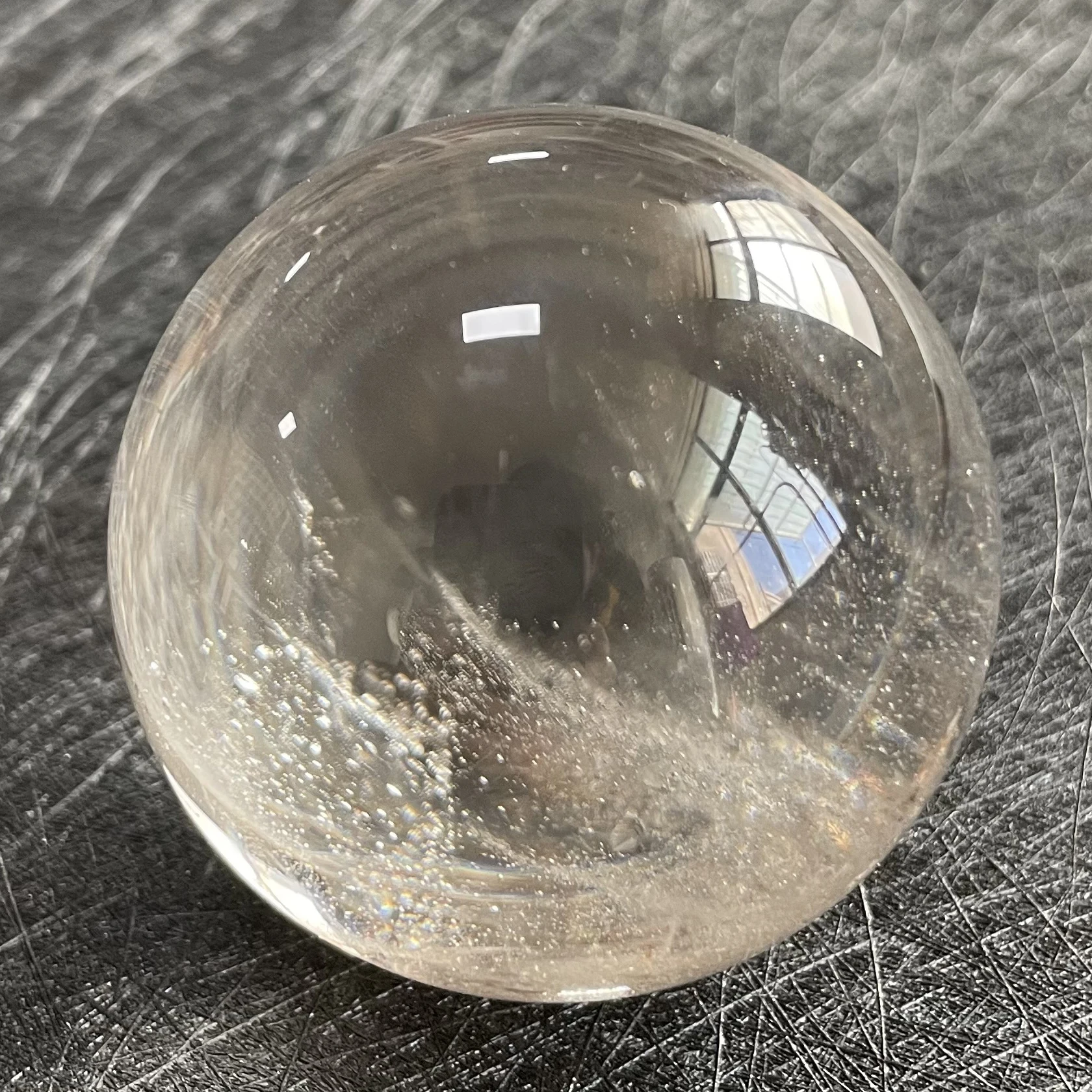 

200g Natural Stone Clear Quartz Crystal Ball Rainbow Sphere Polished Rock Reiki Healing B660