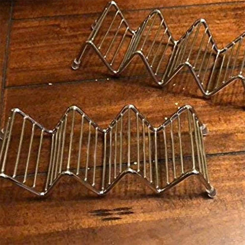 Taco Holder Mexican Pizza Roll Shelf Burrito Potato Chips Rack Shells Taco Rack Stainless Steel Creative Tableware Pancake Stand