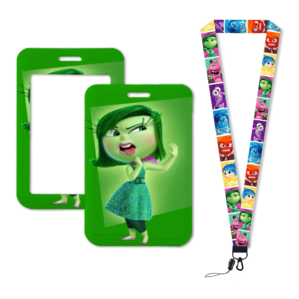 Card Case Holder Disney Inside Out 2 Lanyard ID Badge Holder Bus University Pass Case Cover Slip Bank Credit Card Holder Strap Gifts