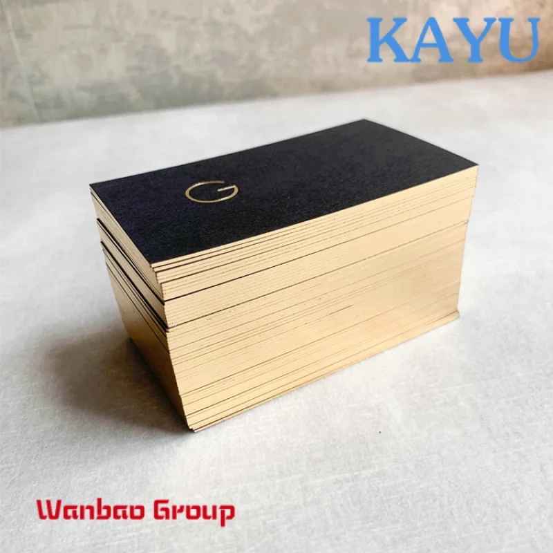 printing luxury hot stamping paper cardboard business card with gold edge