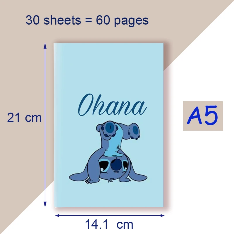 thumbnail image 1 of Cuaderno A5 Lilo & Stitch de Disney para niños, papelería, libro de notas, diario de escritura, figura de Anime, Graffiti, regalo de Halloween, # X359, 1 of 5