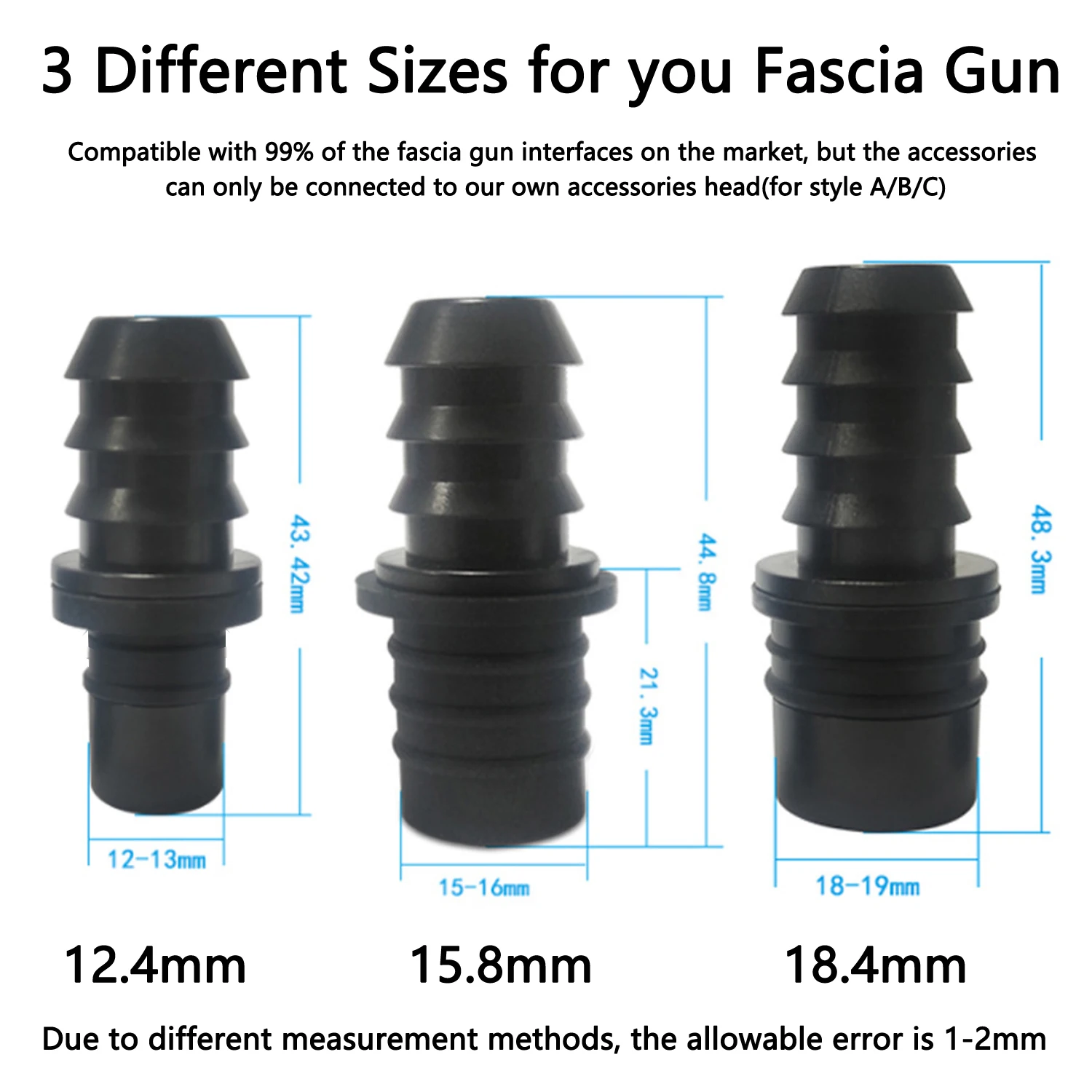 Claw shape Silicone Fascia Gun Massage Head 1 Pc With 3 Sizes Connectors 12-13mm/15-16mm/18-19mm Full Body Muscle Massage fascia gun massage head