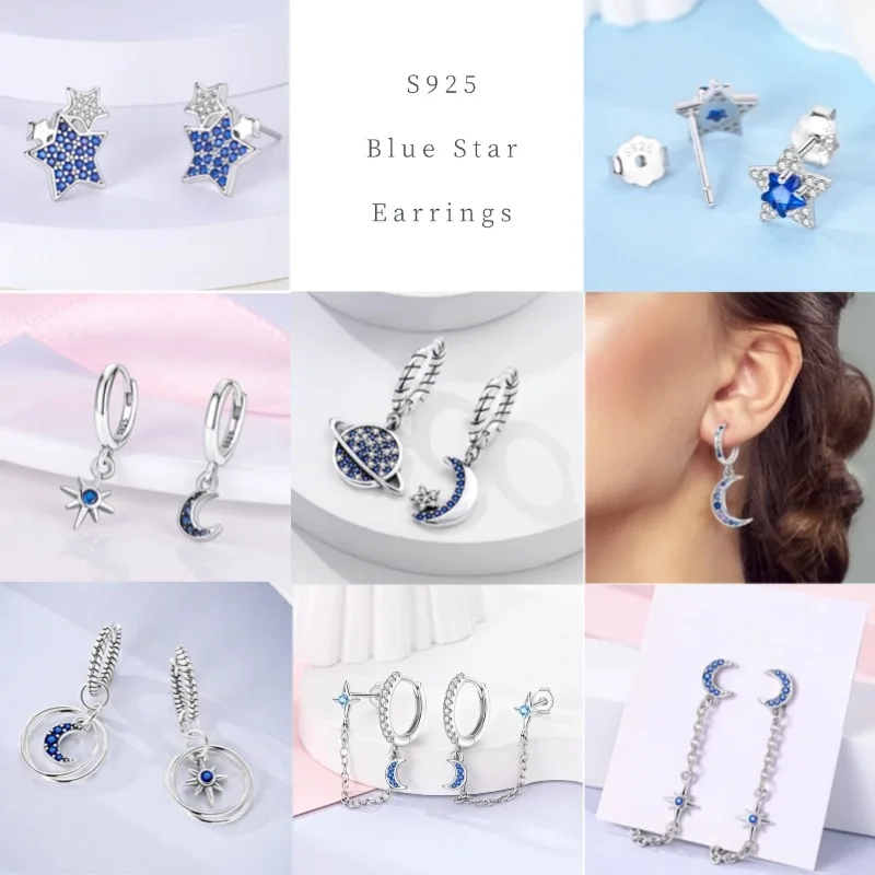 Boucles D'oreilles étoile Et Lune Asymétriques - Plaqué Or 16 Carats | Avec Zirconium Cubique