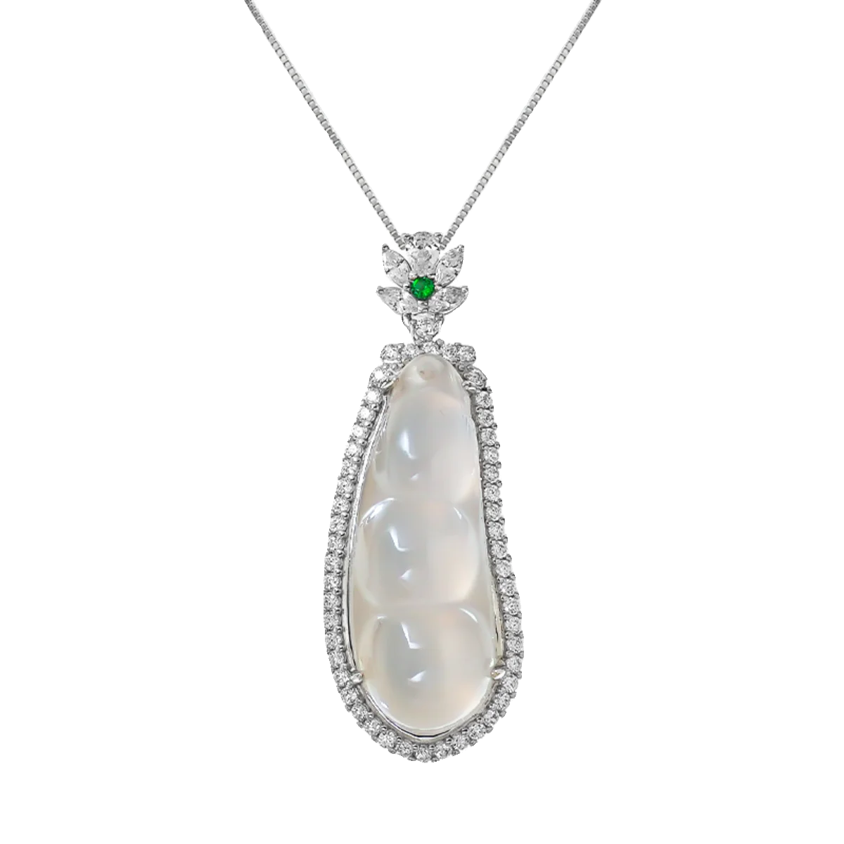 

White Jade Marrow Fudou 925 Sterling Silver Pendant Inlaid with High Carbon Diamond Small Design Engagement Jewelry Wholesale