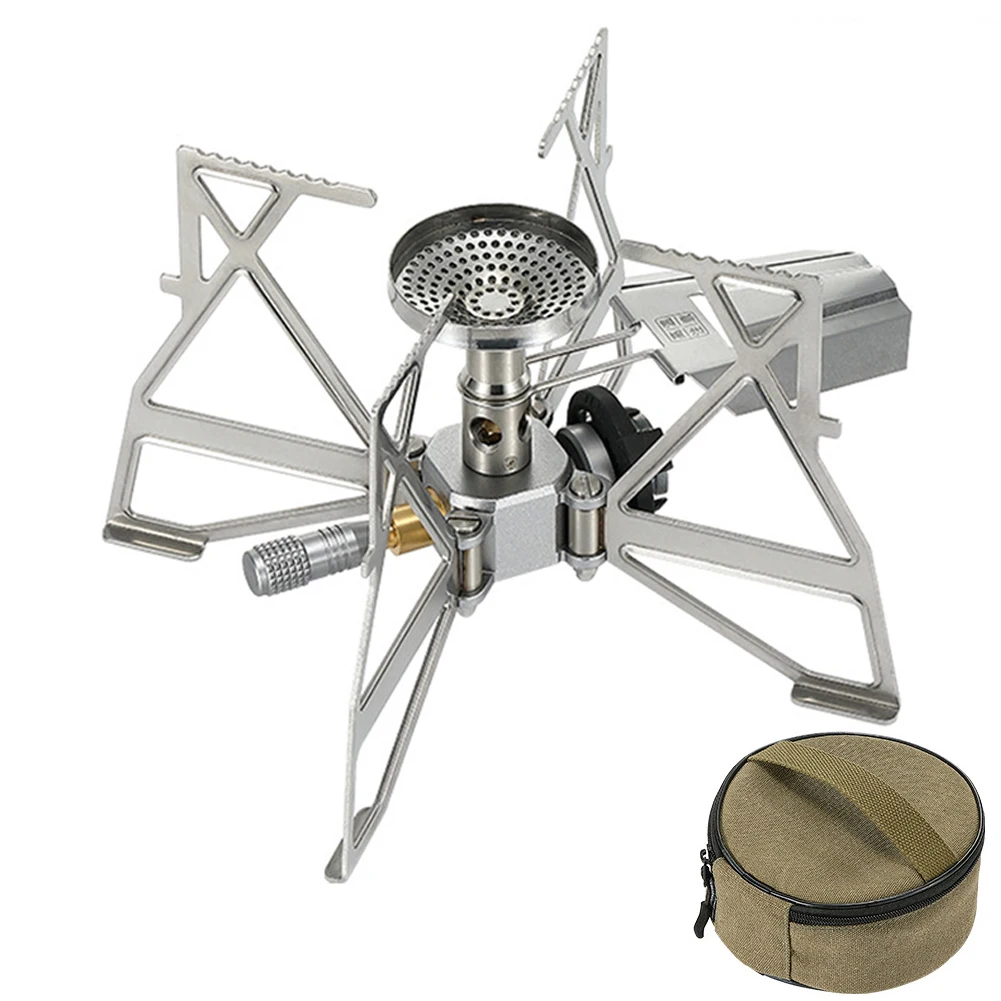 

Foldable Gas Stove With Storage Bag Camping Hiking Lightweight Outdoor With Micro Regulator Igniter Easy Ignition
