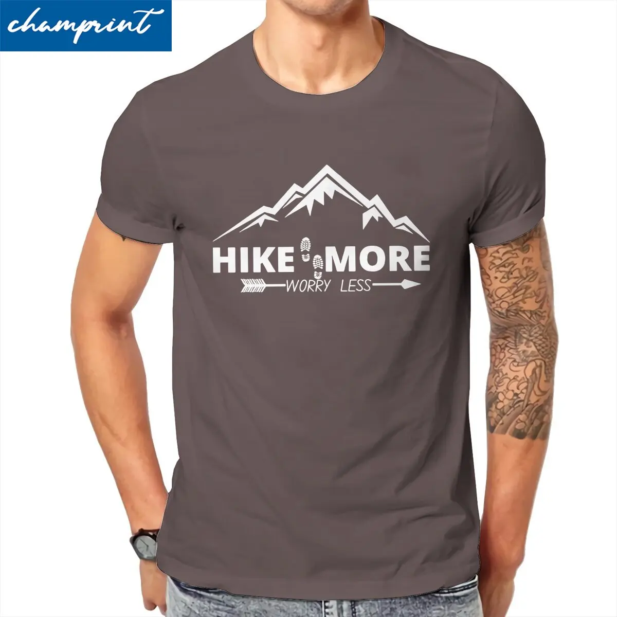 Футболка мужская хлопковая с коротким рукавом, смешная рубашка с круглым вырезом, топ для походов на горы, путешествий