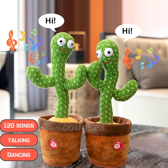 Lovely Talking Toy Electric Singing 120 Songs  Dancing Cactus Doll Speak Talk Sound Record Repeat USB Charging Shake Plush Toy 1